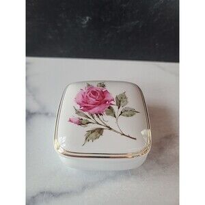 Avon Happy Holidays 1987 Rose Lidded Jewelry Box